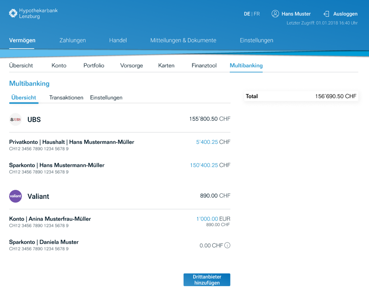 Multibanking Drittanbieter Ansicht Multibanking Drittanbieter Ansicht