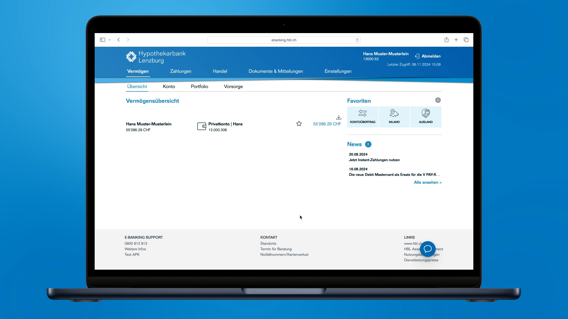 Aktivierung E-Banking